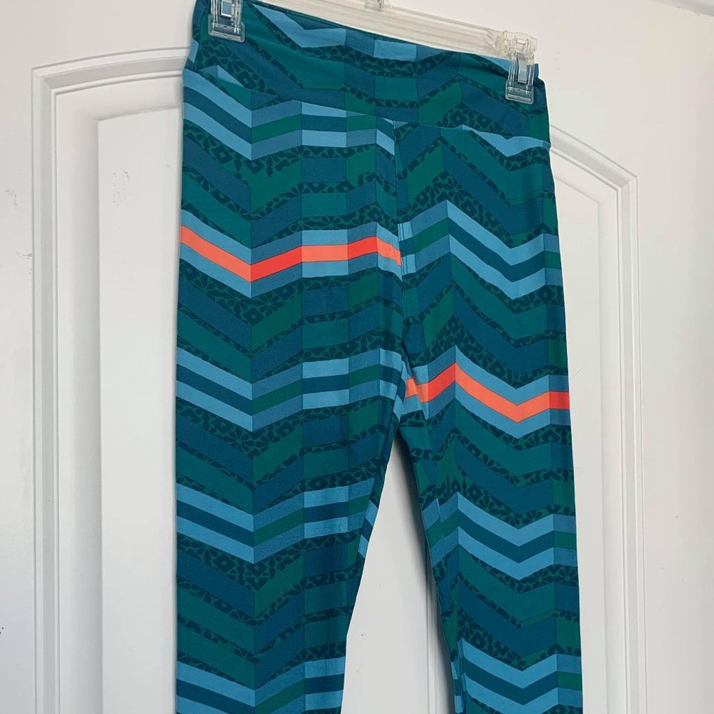 Lularoe Leggings Blue, Green, and Orange